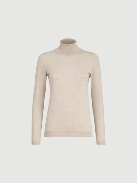 Brunello Cucinelli Sparkling cashmere and silk lightweight turtleneck sweater
