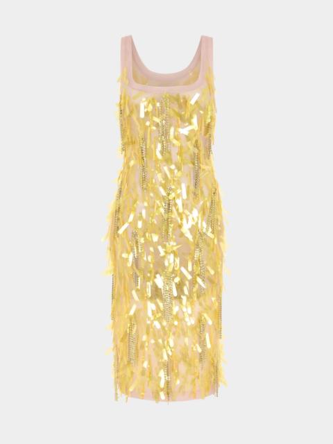 16ARLINGTON SHANI MIDI DRESS IN EMBROIDERED TULLE