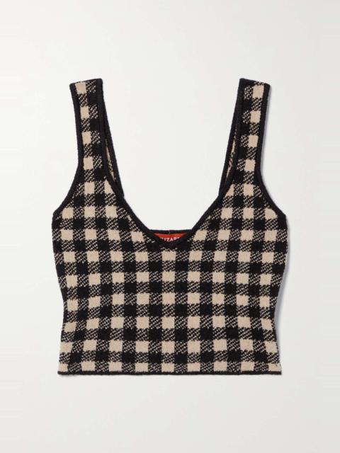 Altuzarra Argia cropped checked Lyocell-blend top