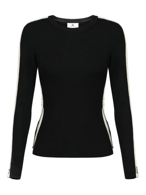 ELISABETTA FRANCHI stripe-detail long-sleeve sweater
