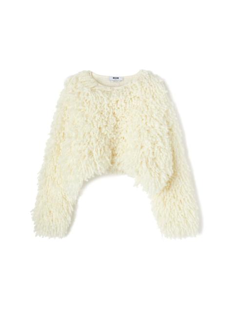 MSGM Sweater with "Boucle Meta fur" concept