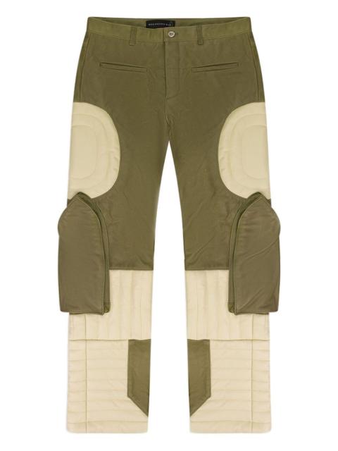 WHO DECIDES WAR raised window leather trousers