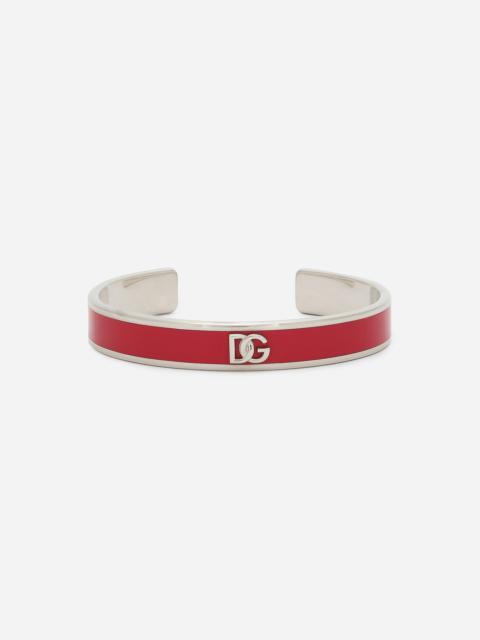 Rigid enameled bracelet with DG logo