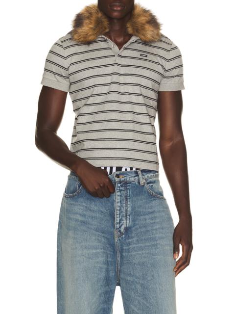 VETEMENTS Fitted Polo With Detachable Fur Collar