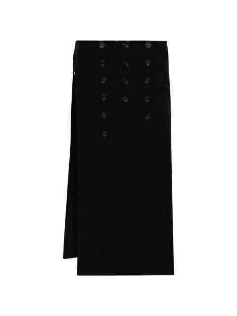 Yohji Yamamoto pin-appliquÃ© wrap skirt