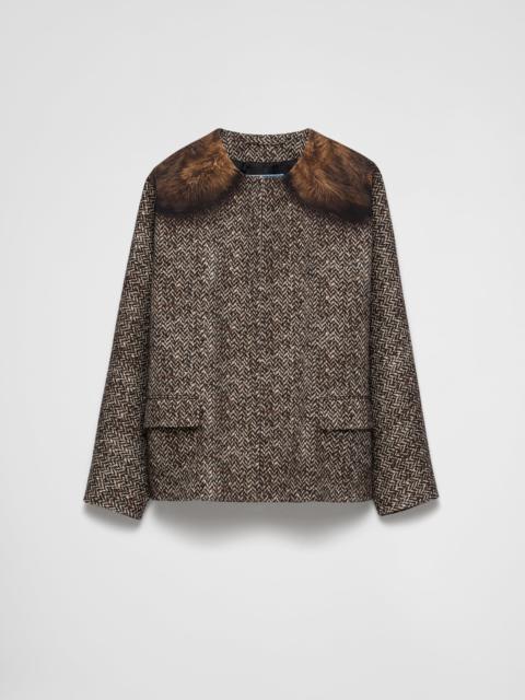 ジャケット PRADA | Cropped canvas jacket 292184_145O_F0QB9_S_OOO Beige Cropped canvas jacket | PRADA