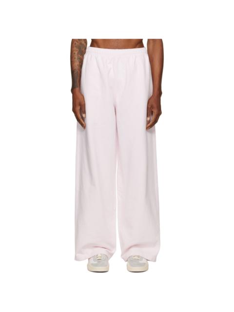 Alexander Wang Pink Logo Print Oversized Sweatpants