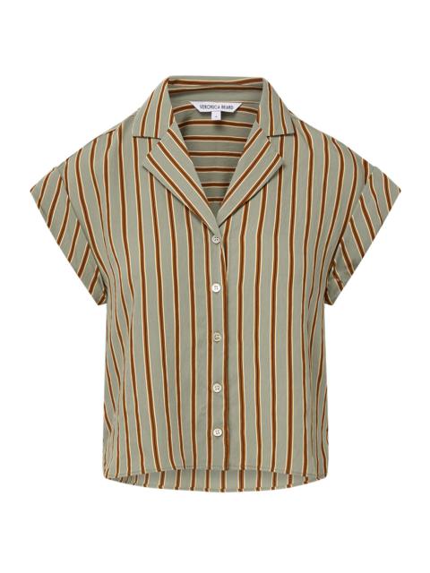 KASA STRIPED BUTTON-DOWN TOP