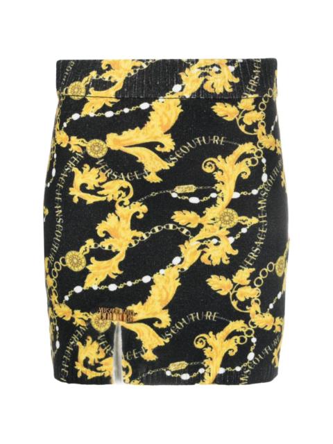 Chain Couture-print knitted miniskirt