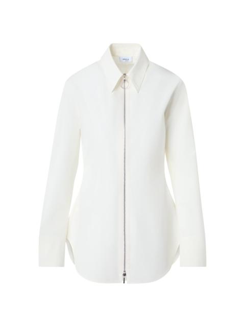 AKRIS Women's Poplin Cotton Zip Blouse - Cream
