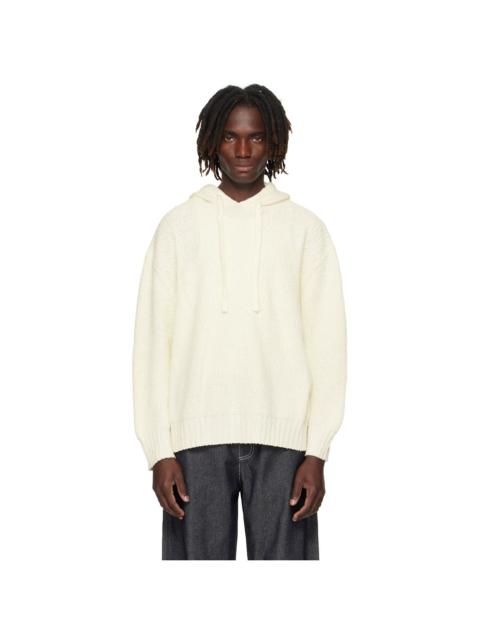 COMMAS Off-White Relaxed Knit Hoodie