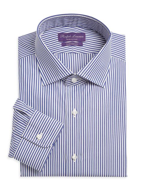 Ralph Lauren Men's Aston Striped Tailored Long-Sleeve Dress Shirt - Medium Blue