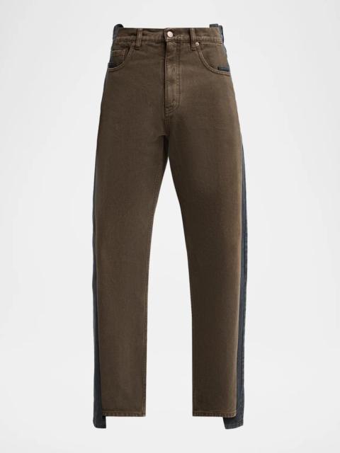 Maison Margiela Men's Stone-Washed &amp; Dyed Spliced Jeans