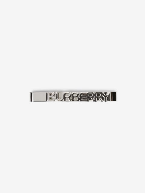 Burberry Logo Detail Palladium-plated Tie Bar