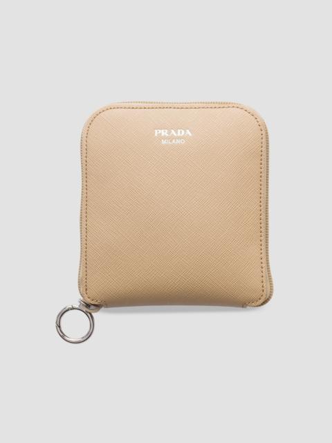 Prada Women's Saffiano Leather Pendant with Re-Nylon Tote Bag - Beige