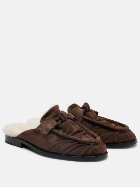 Bottega Veneta Astaire shearling-trimmed suede loafer
