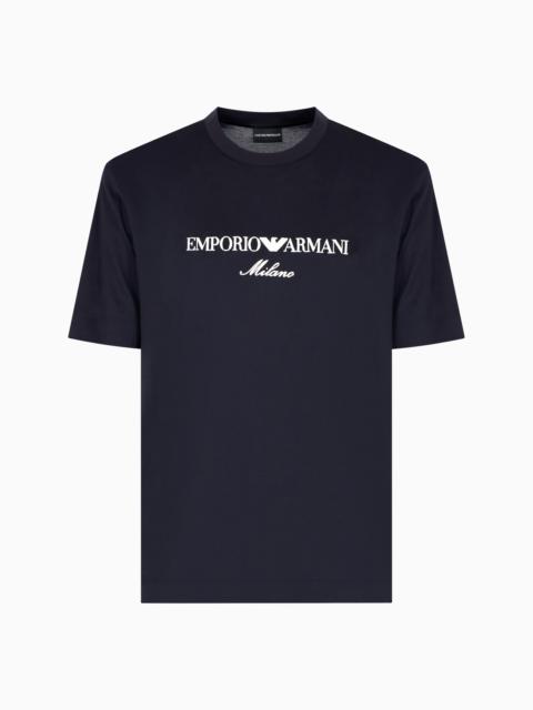 JERSEY-LYOCELL BLEND T-SHIRT WITH ASV LOGO EMBROIDERY