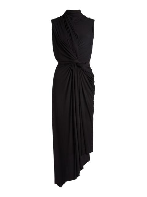 BALENCIAGA Draped Asymmetrical Jersey Dress black