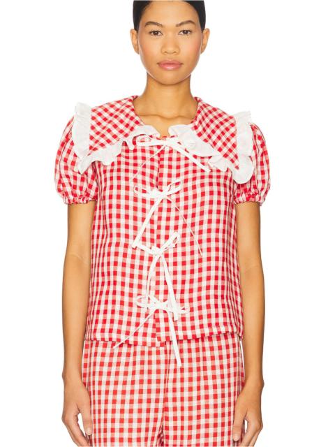 SLEEPER Puff Linen Lounge Shirt