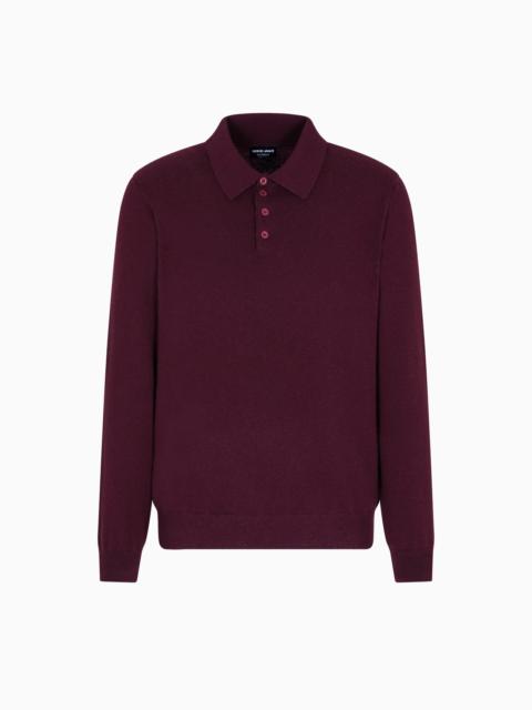 GIORGIO ARMANI LONG-SLEEVED CASHMERE POLO SHIRT