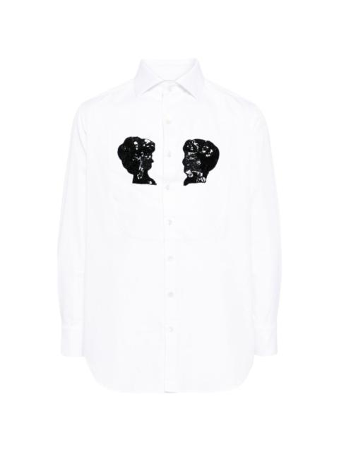 BODE sequin-embellished cotton shirt