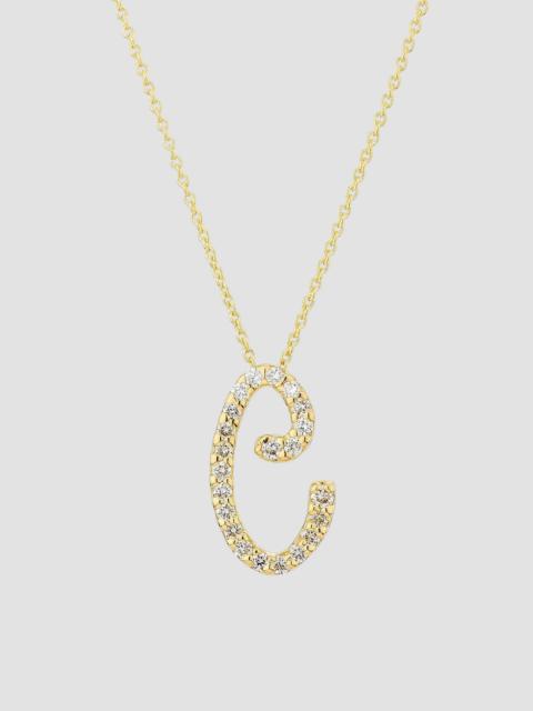 ROBERTO COIN Women's Tiny Treasures Script Initial 18K Yellow Gold, Ruby & 0.24-0.34 TCW Diamond Pendant Necklace