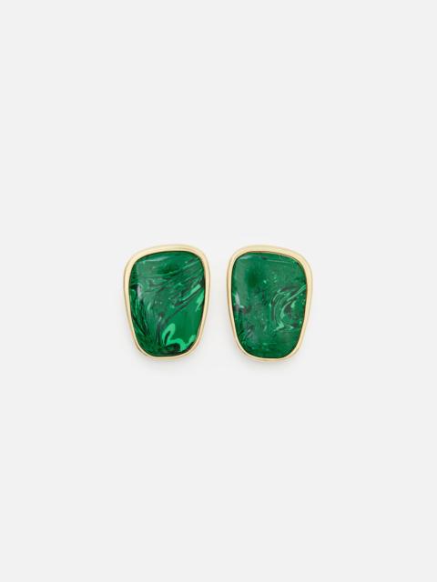 Acne Studios Stone plate earrings - Semi matt gold/green