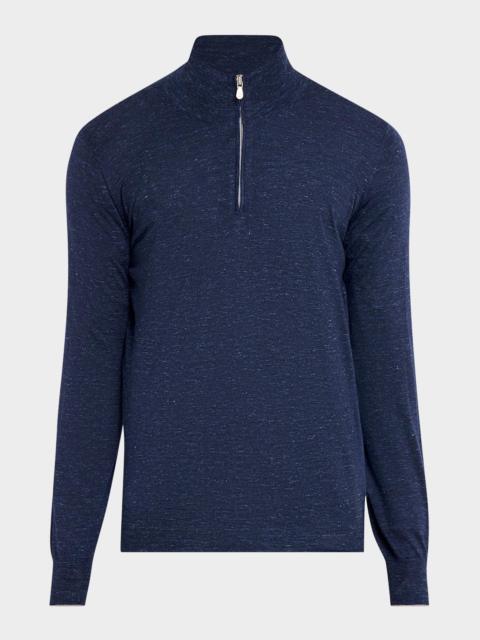 Brunello Cucinelli Men's Cashmere-Blend Quarter-Zip Sweater