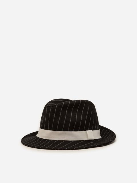 Dolce & Gabbana Pinstripe woolen fabric fedora hat