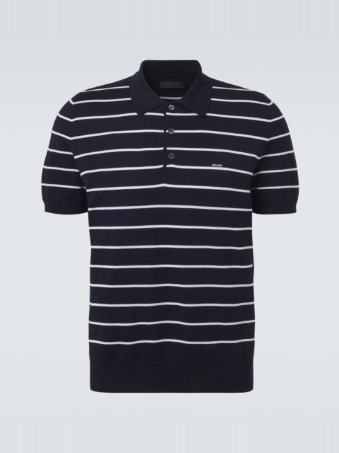 Prada Striped cotton polo shirt
