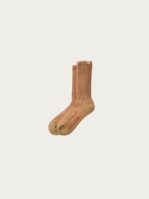ROTOTO® Everyday Cashmere Loose Pile Crew Socks - Light Brown / Khaki