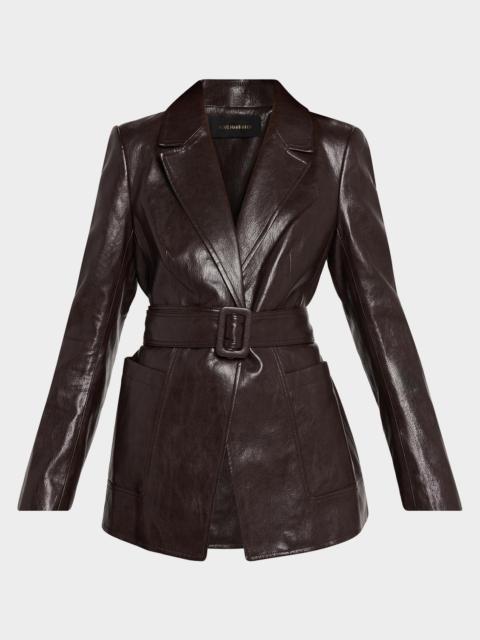 KOBI HALPERIN Colleen Faux-Leather Belted Blazer