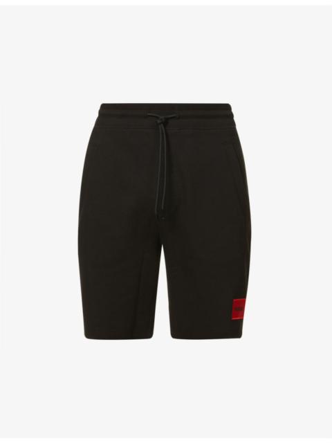 HUGO Logo-patch relaxed-fit cotton-jersey shorts