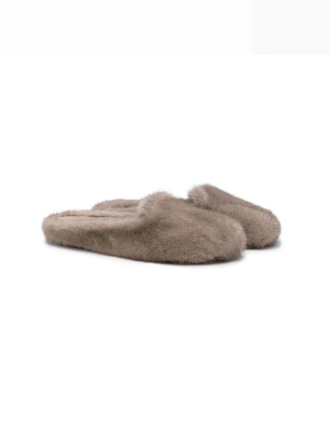 Santoni Women's natural mink slipper