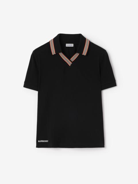 Burberry Icon Stripe Stretch Cotton Polo Shirt