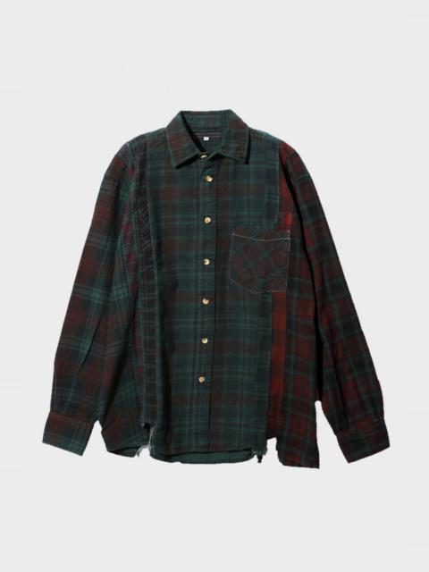 NEEDLES Flannel Shirt/Overdyed 7 Cut Shirt - Green