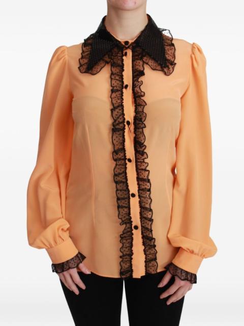 Dolce & Gabbana ruffled sequin-embellished blouse