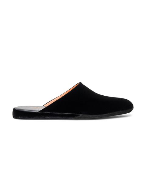 Men's black velvet slipper
