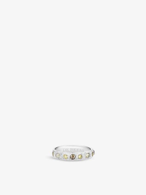 De Beers Talisman small 18ct white-gold and 0.48ct round-cut diamond band ring