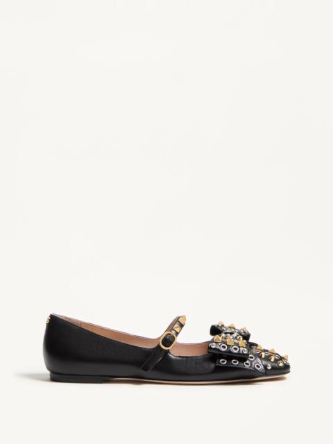 MARY-JANE BOWOW BALLERINA IN KIDSKIN WITH STUDS