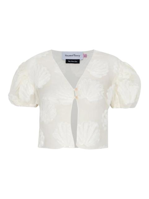 House of Sunny Scattered Shells Applique Blouse