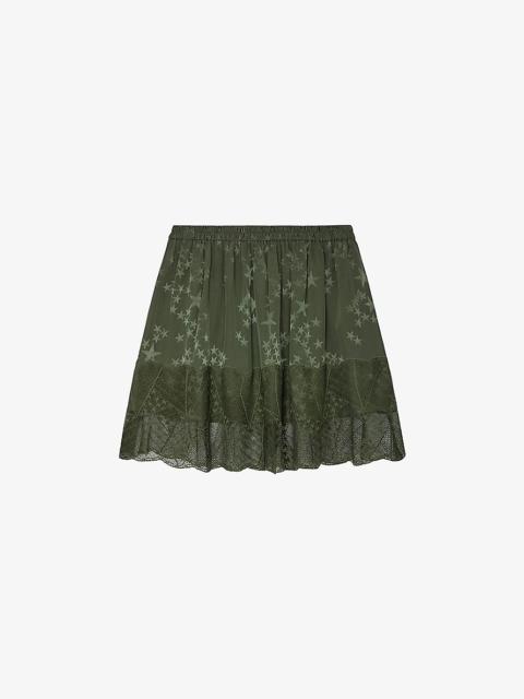 Jimy star-jacquard silk mini skirt