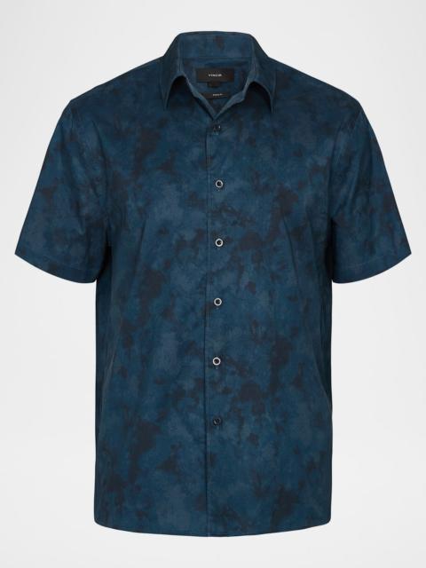 Vince Men's Dyed Camouflage Cotton Short-Sleeve Shirt