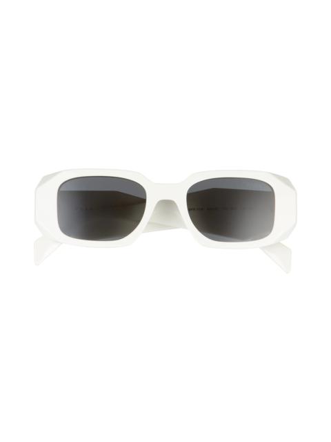 Runway 49mm Rectangular Sunglasses in Talc/Dark Grey