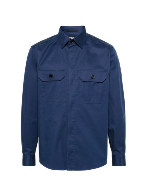 patch-pocket twill shirt