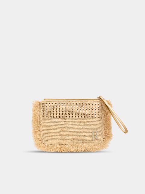 rabanne NATURAL RAPHIA POUCH