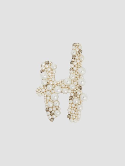 Erdem PEARL ALPHABET BROOCH H