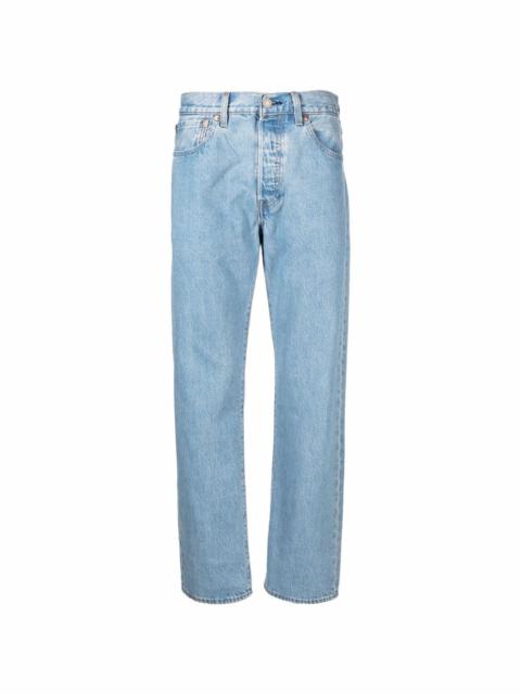 light-wash straight-leg jeans