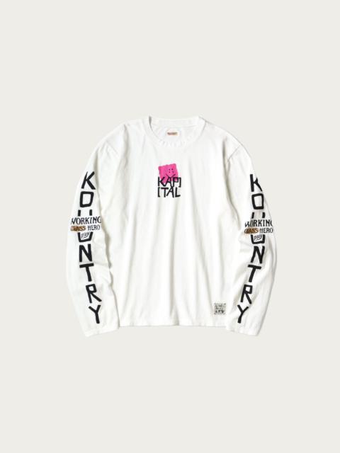 Kapital 20/-Jersey Crew Long Sleeve T (PECKISH KAP) - Pink