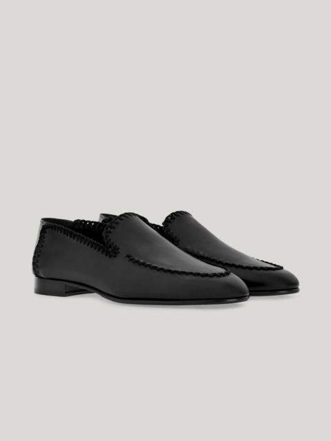 Canali BLACK CALFSKIN AND SUEDE SLIP-ON WITH LEATHER/RUBBER SOLE